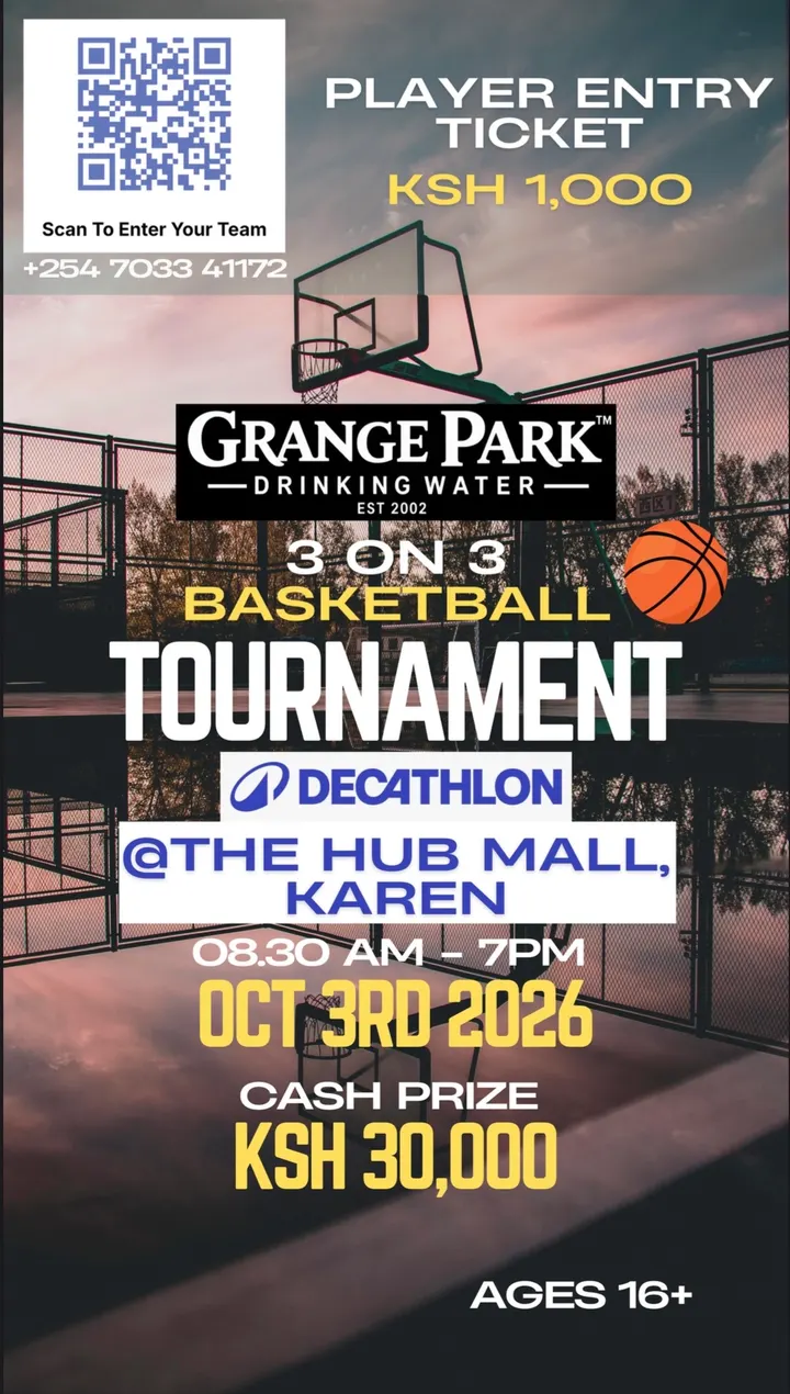 Poster for Grange Park 3 on 3 Basketball Tournament
