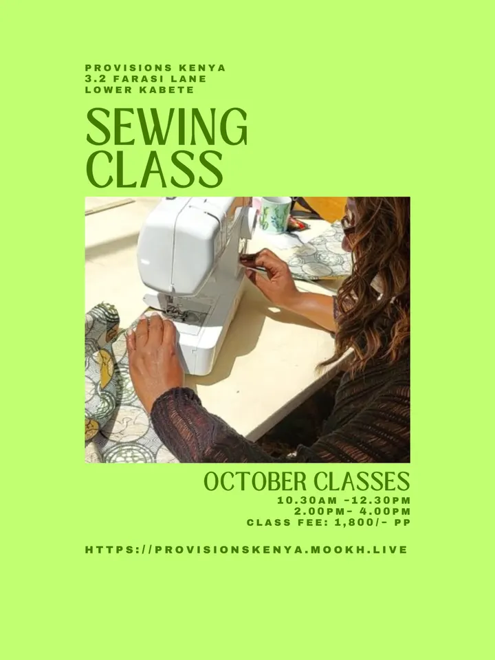 Poster for Beginner Sewing Class